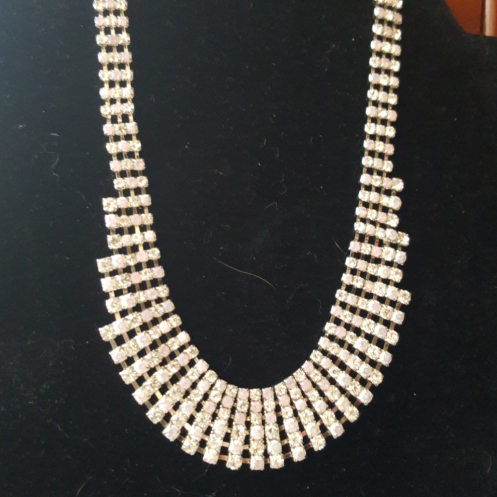 Vintage Art Deco 1930's 6 Row Rhinestone Necklace